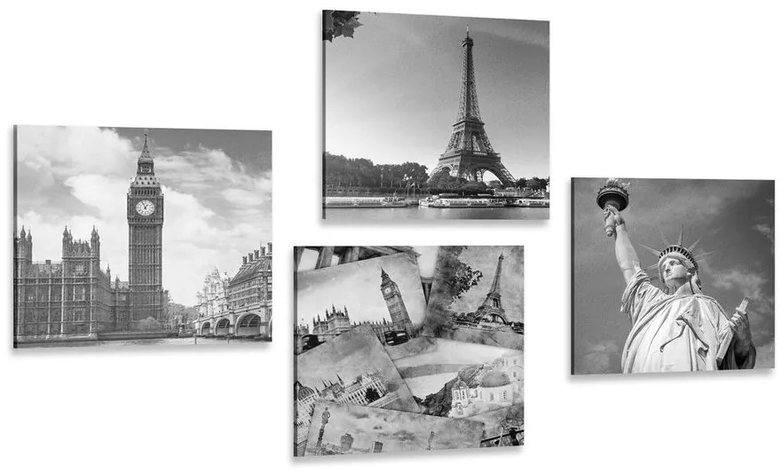 Set di quadri – Città e cartoline storiche
