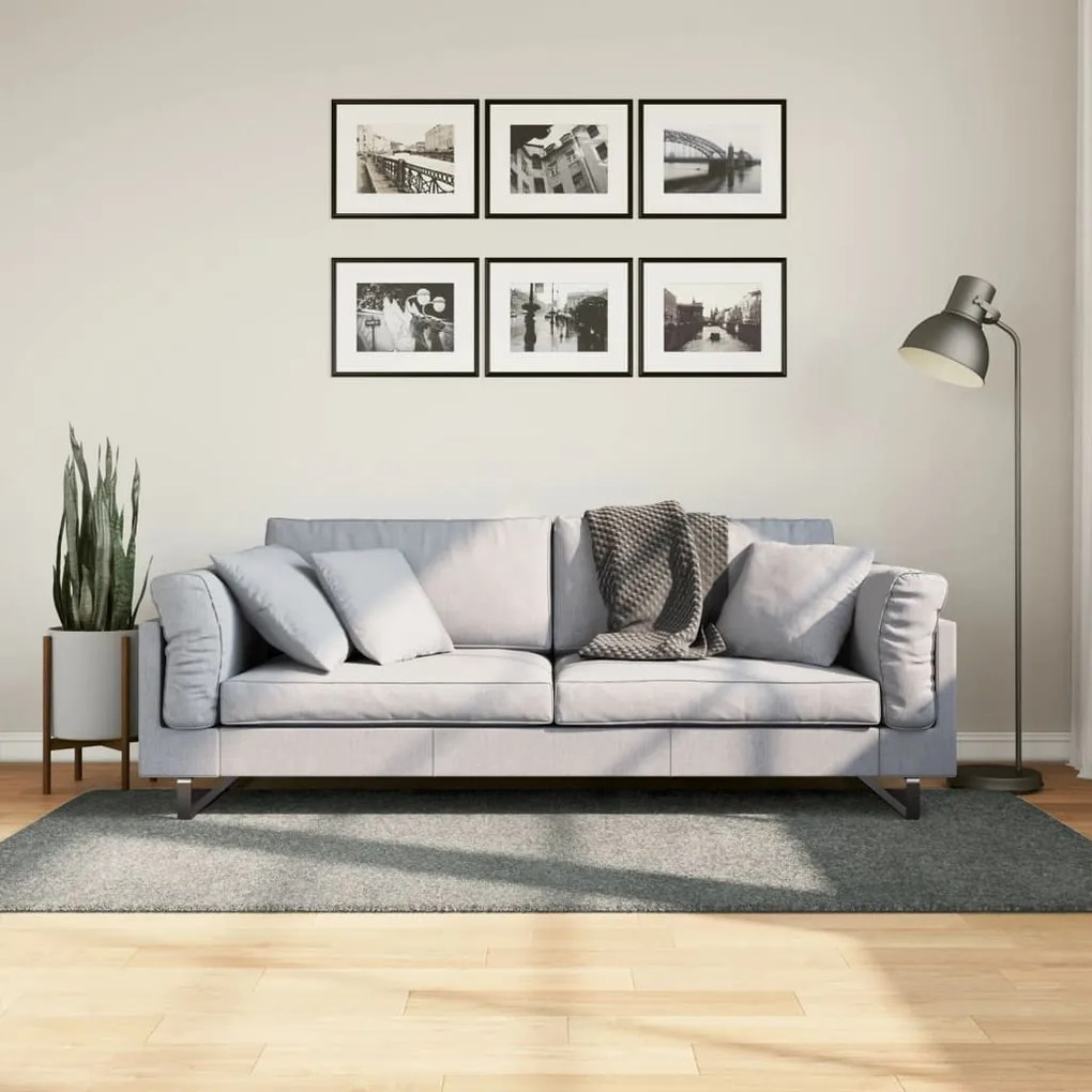 Tappeto Shaggy Pamplona A Pelo Lungo Moderno Verde 100x200 Cm /