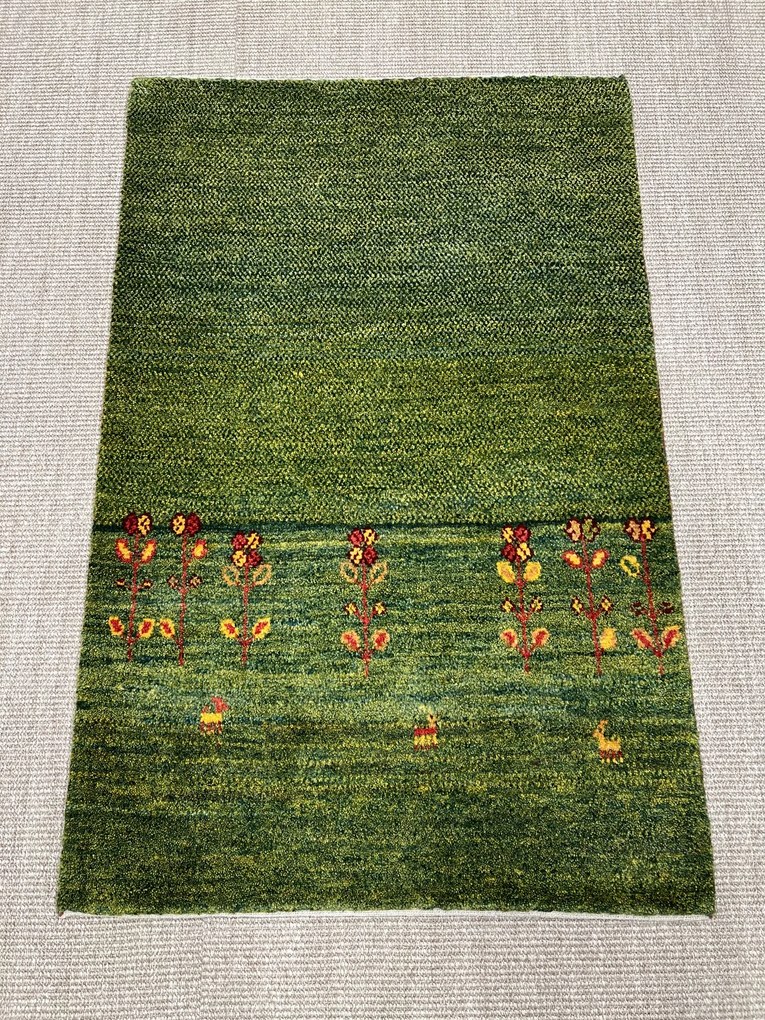 Gabbeh Tappeto persiano 80 x 120 Verde (Iran) Annodato A Mano