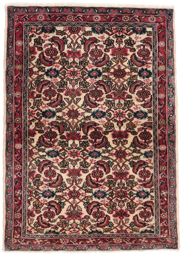 Malayer Tappeto 100 x 140 Beige (Iran) Annodato A Mano