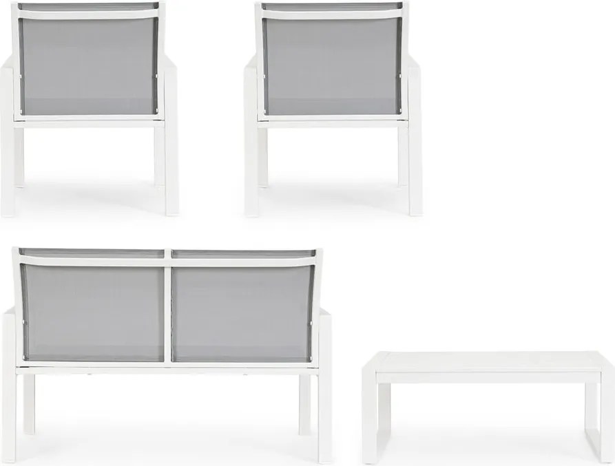 Set di mobili da giardino bianco in alluminio per 4 persone Kallen – Bizzotto