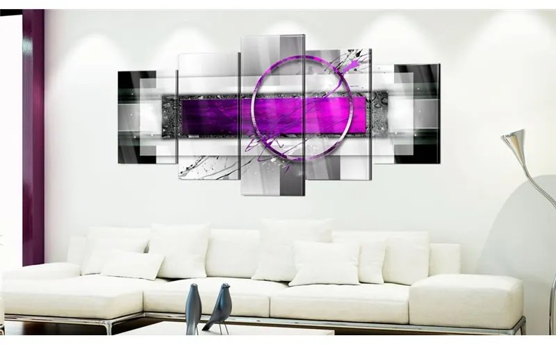 Quadri su vetro acrilico  Violet Rim [Glass]  Colore bianco e nero, Dimensioni e Misure 100x50