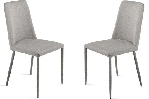 Sedia imbottita in tessuto Grigio Chiaro ETTORE 2 sedie