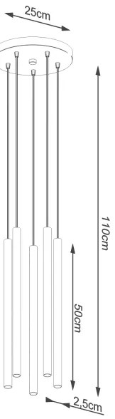 Sollux SL.1175 - Lampadario a sospensione con filo PASTELO 5xG9/8W/230V bianco