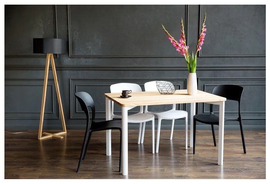 Tavolo da pranzo bianco con gambe arrotondate TRIVENTI, 120 x 80 cm Triventi - Ragaba