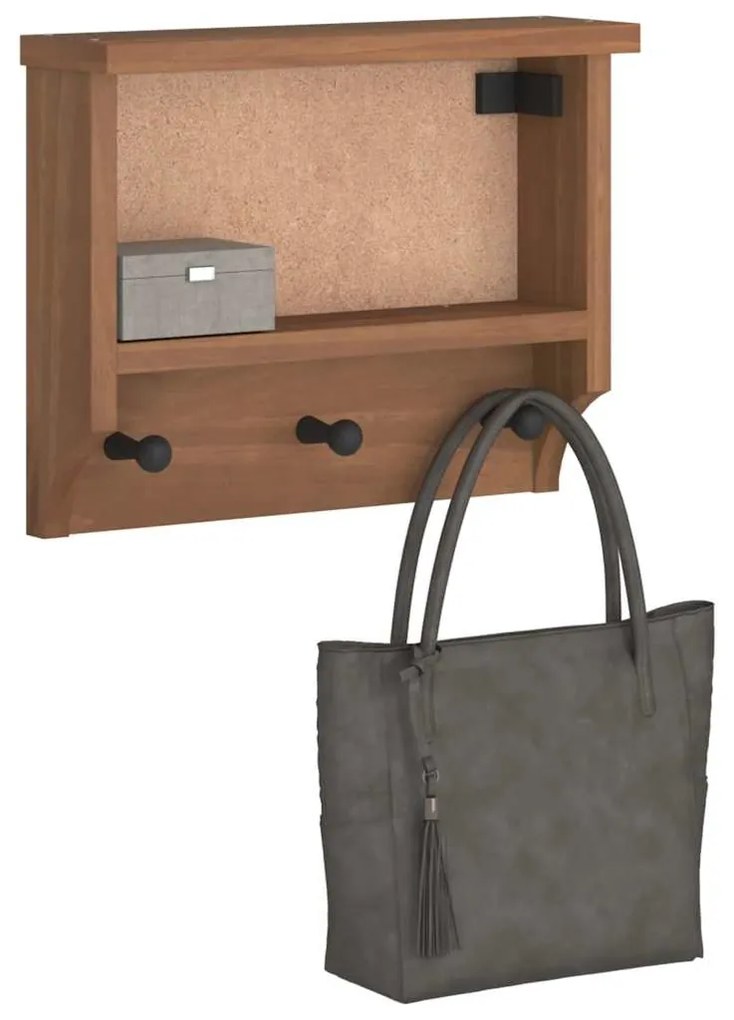 Appendiabiti Da Parete Sandnes 45x12x35 Cm İn Legno Di Pino /