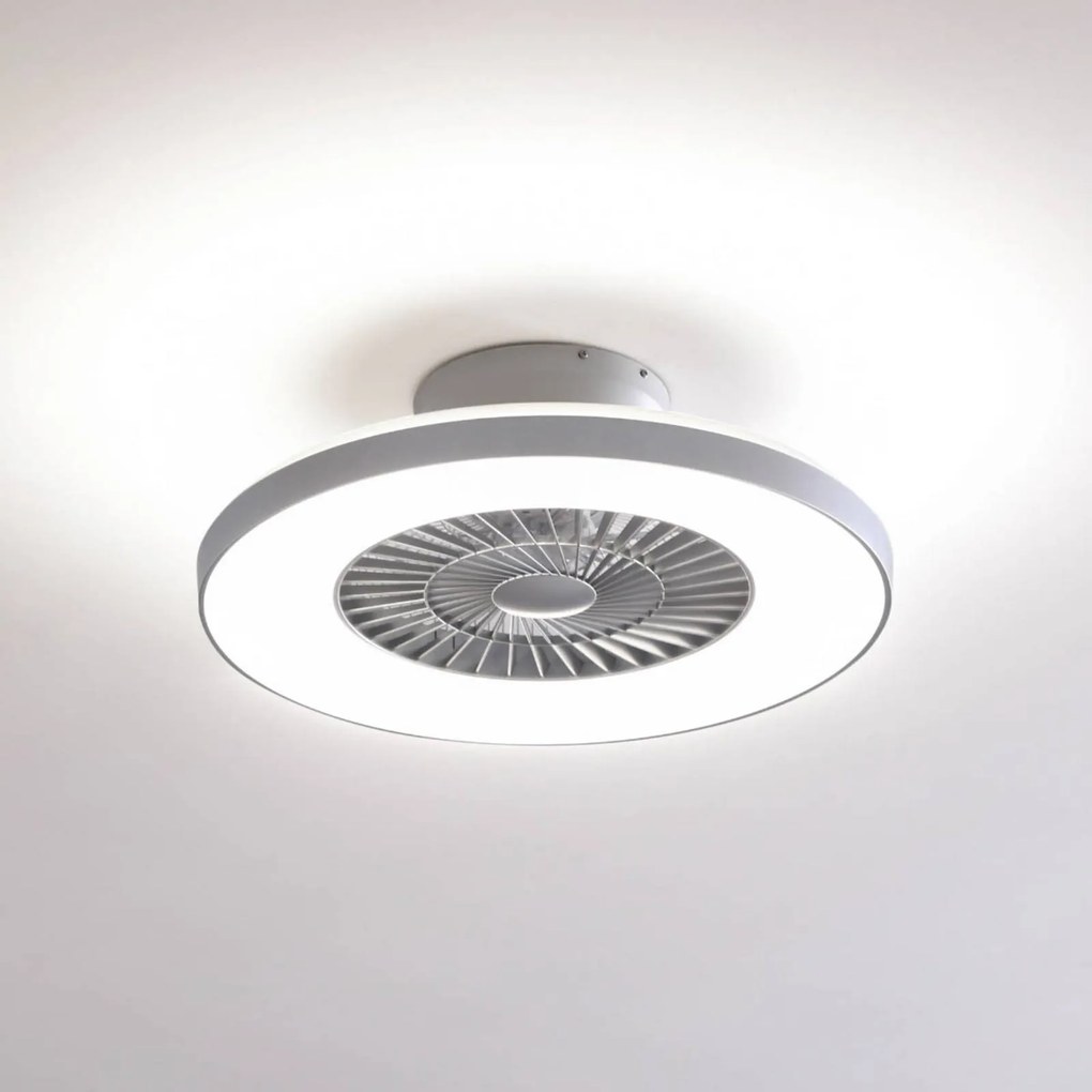 Lindby Smart LED ventilatore da soffitto Paavo, argento, silenzioso, Tuya