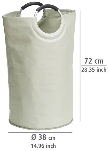 WENKO 3440001100 - Cesto portabiancheria STONE 38x72 cm beige/argento/nero