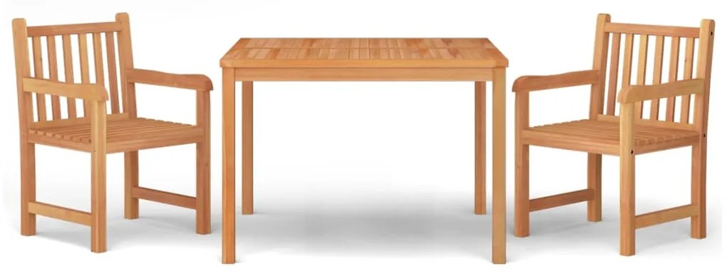 Set da pranzo per giardino 3 pz in legno massello di teak