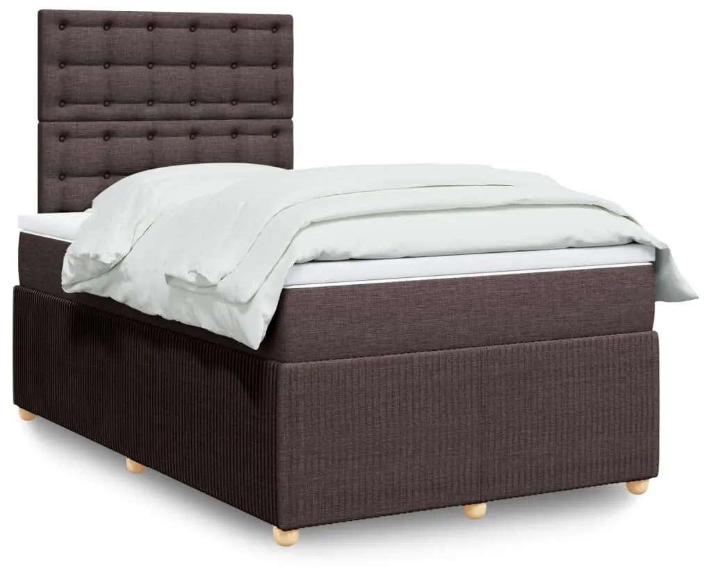 Giroletto A Molle Con Materasso Marrone Scuro 120x190cm Tessuto /