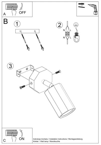 Sollux SL.1028 - Faretto da parete ZEKE 1xGU10/40W/230V rovere