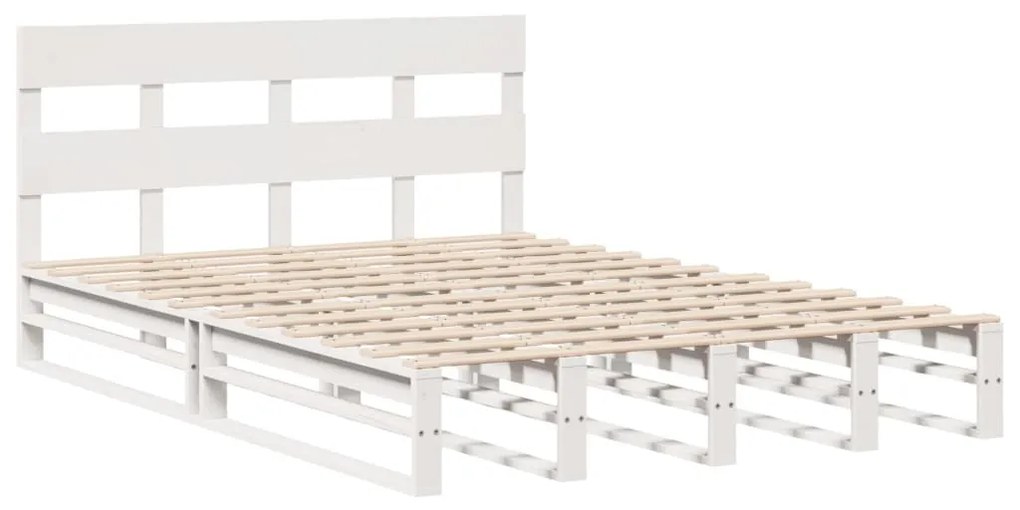 Letto senza materasso bianco 160x200 cm legno massello di pino