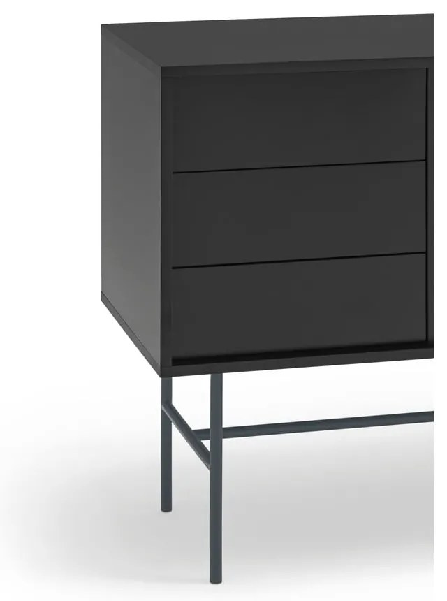 Cassettiera bassa nero-antracite con ante scorrevoli 180x91 cm Nube - Teulat
