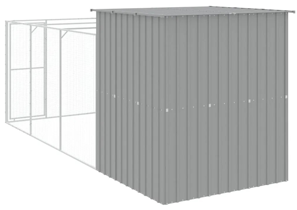 Casetta cani corsa grigio chiaro 165x455x181 cm acciaio zincato