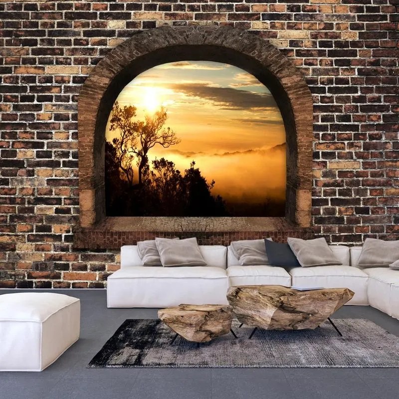 Fotomurale adesivo  Stony Window: Morning Mist  Larghezza x Altezza Home decor 147x105