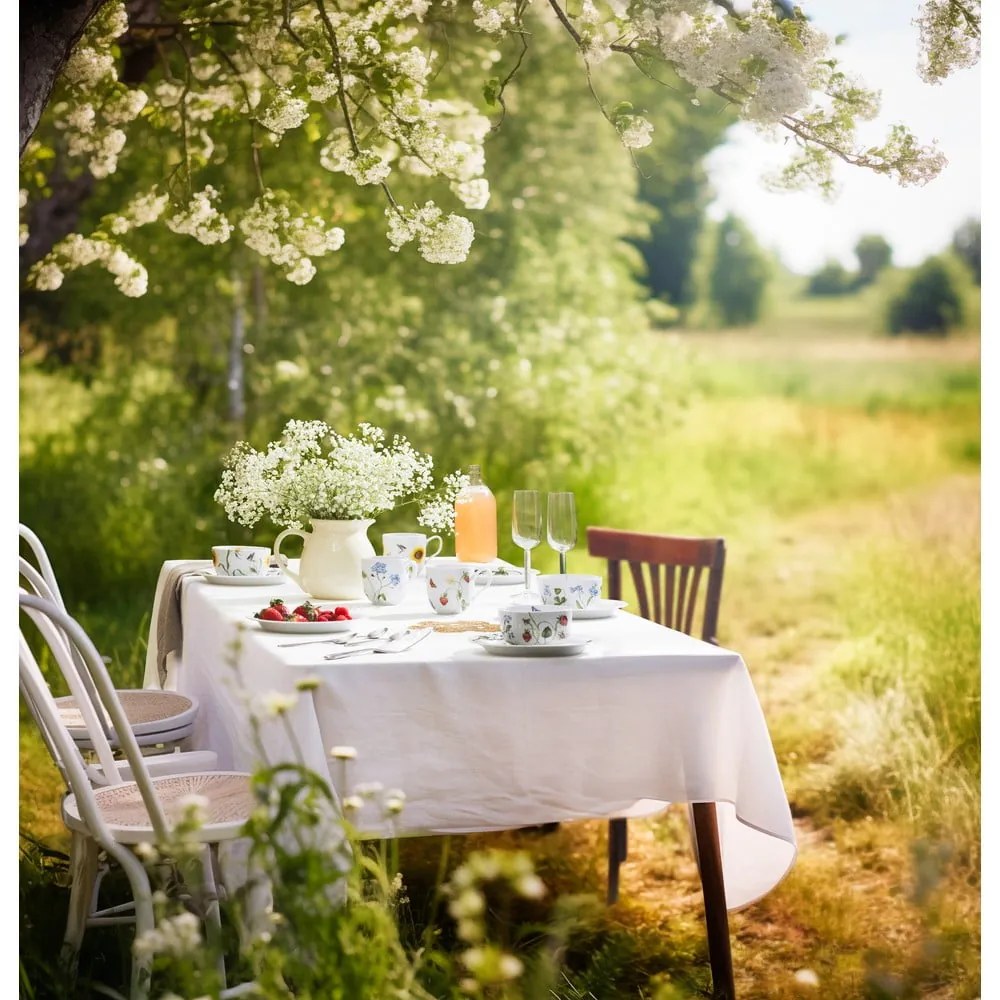 Tazza bianca in porcellana con motivo floreale 330 ml Hammershøi Summer - Kähler Design