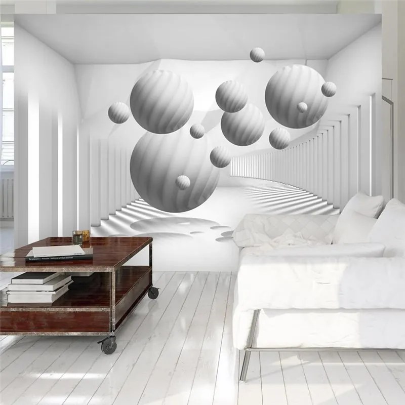 Fotomurale  Balls in White  Colore Grigio, Dimensioni e Misure 150x105