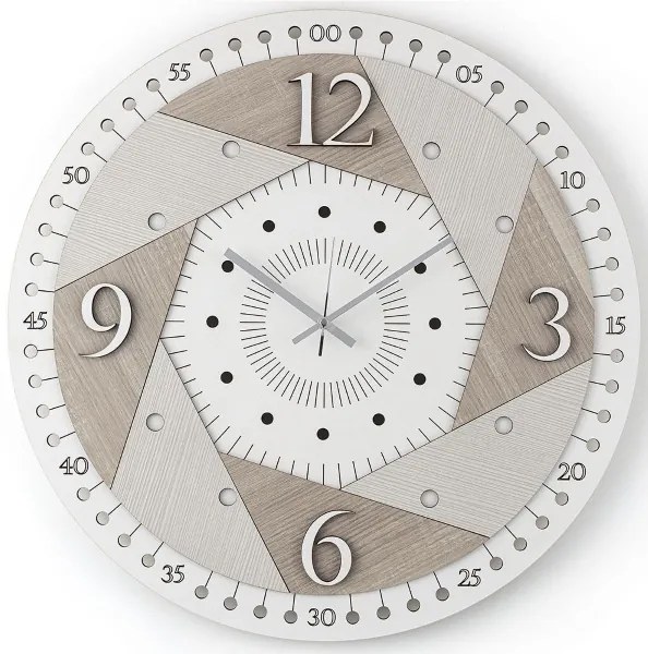 Orologio da parete rotondo in legno laminato D30 cm BRC - OTTAGONO