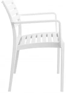 Poltrona in polipropilene impilabile Eveline - Dimensioni: 58.5x55.2x84cm, Bianco