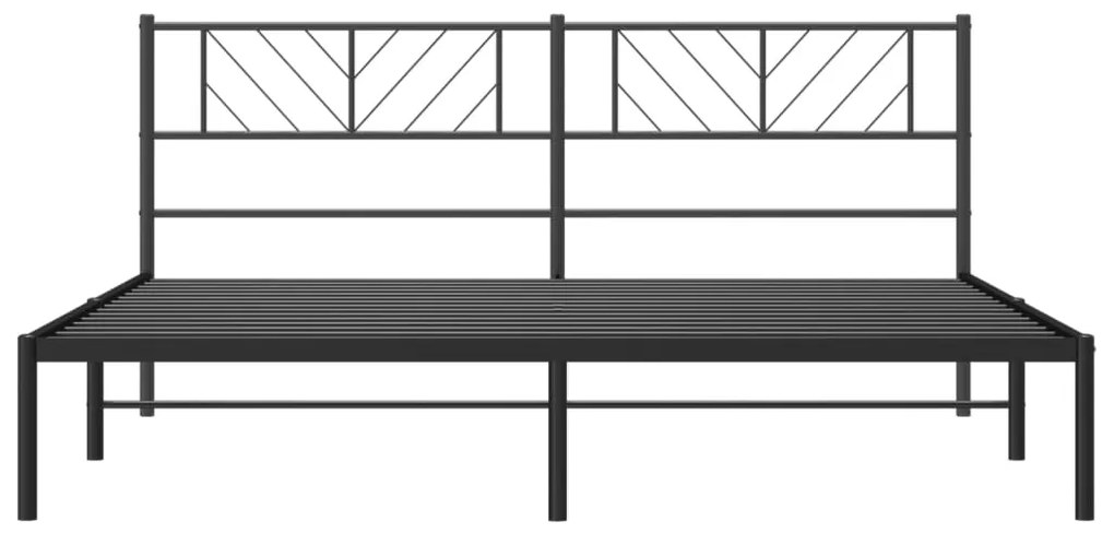 Giroletto con testiera in metallo nero 193x203 cm