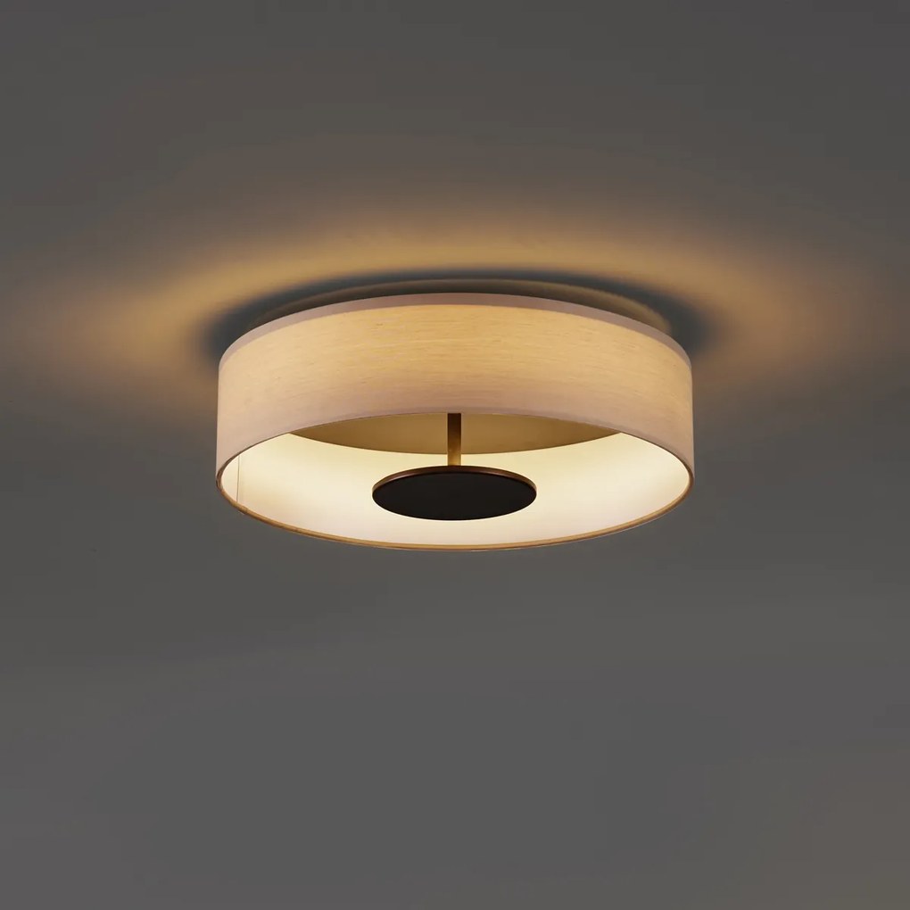 Plafoniera moderna beige in tessuto con LED dimmerabile a 3 livelli - Bredow