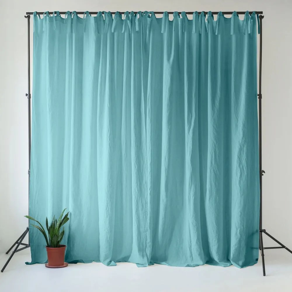 Tenda turchese in lino 140x300 cm Coastal Blue – Linen Tales