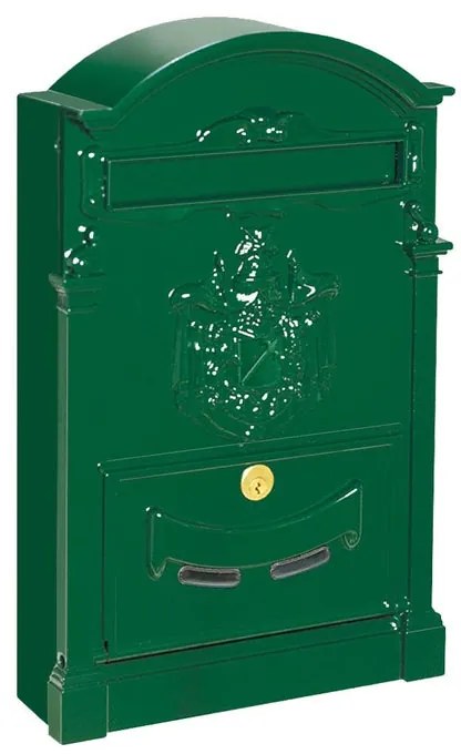 Cassetta postale ALUBOX  RESIDENCE MAXI formato rivista in alluminio verde opaco L 30 x P 9.5 x H 46 cm