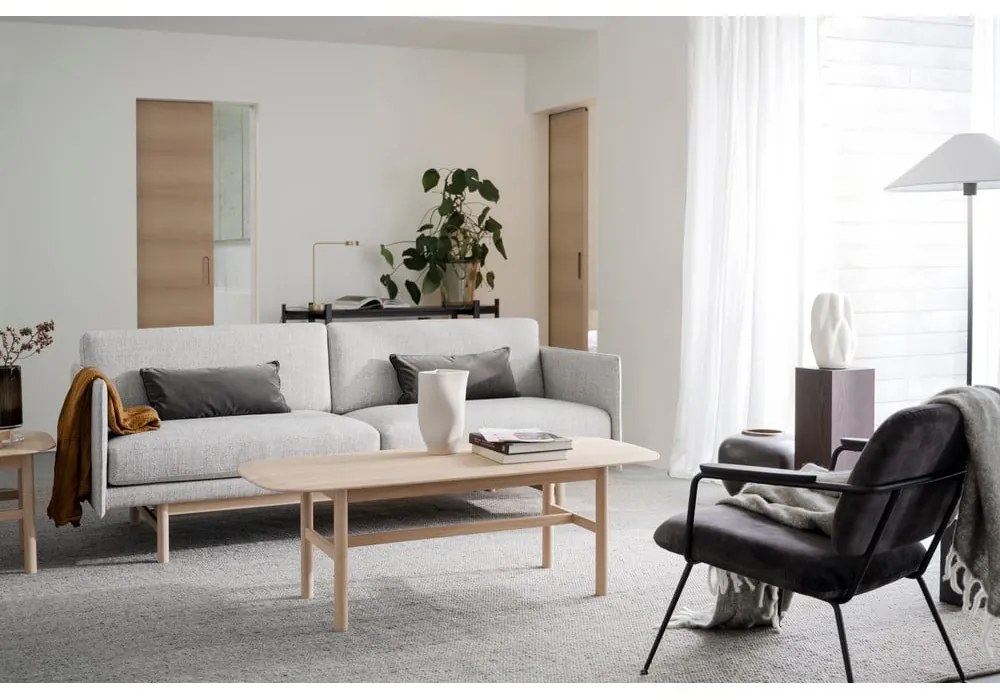 Tappeto in lana grigio chiaro 340x240 cm Auckland - Rowico