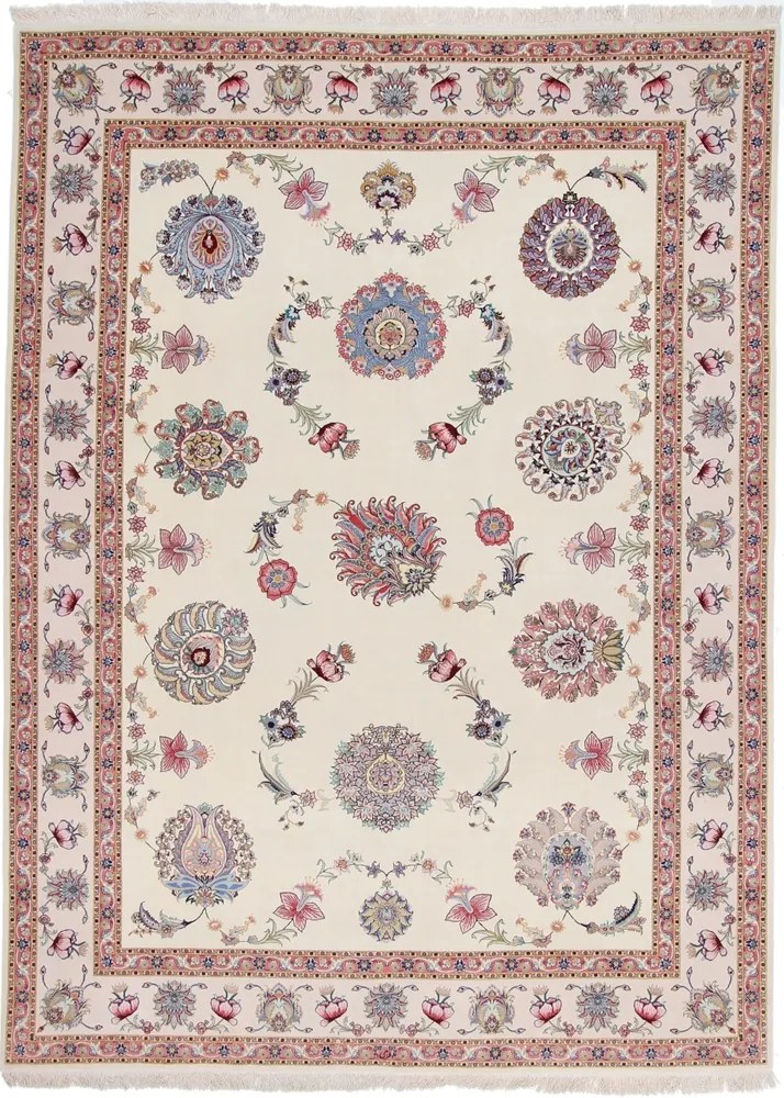 Tabriz Tappeto persiano 340x250 Beige (Iran) Annodato A Mano