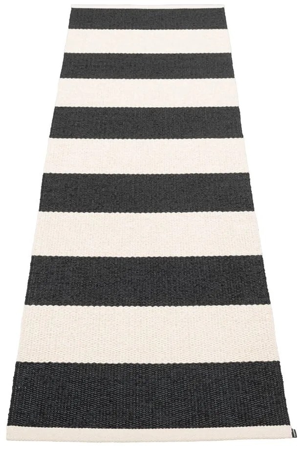 Passatoia da interno/esterno bianca e nera 70x225 cm Bob Black Vanilla – Pappelina
