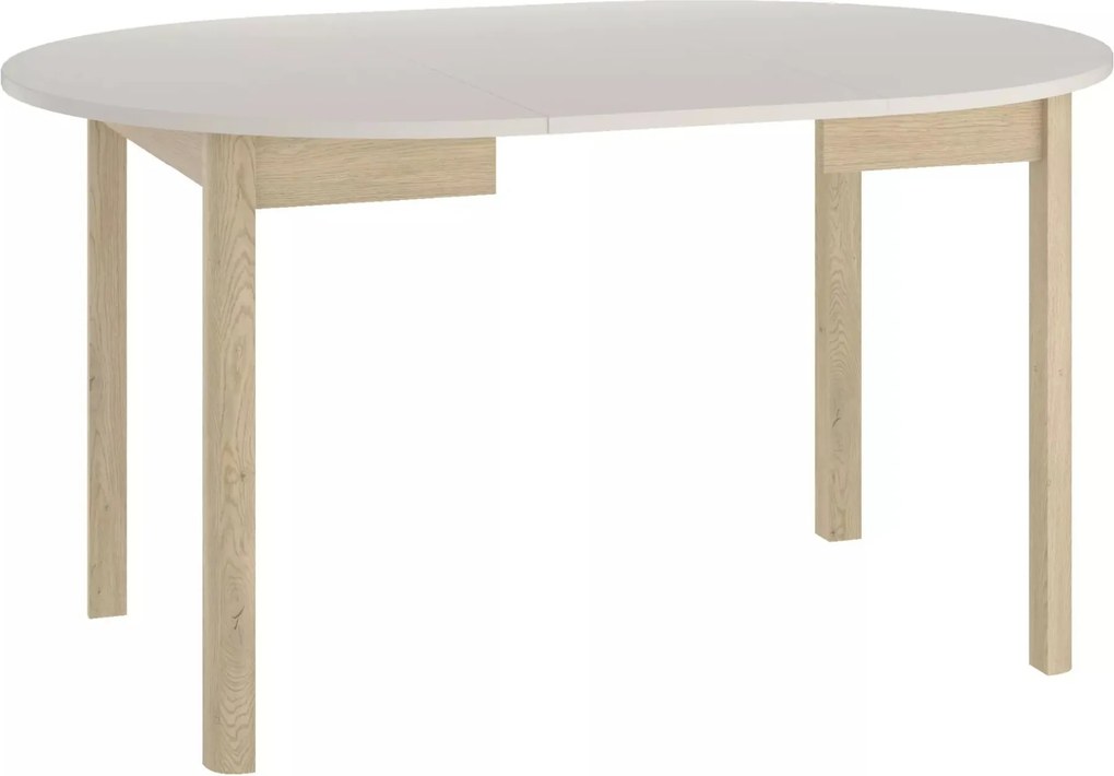 Tavolo Dante rotondo allungabile in cashmere e rovere Cremona Torro – Ø102/144x75 cm