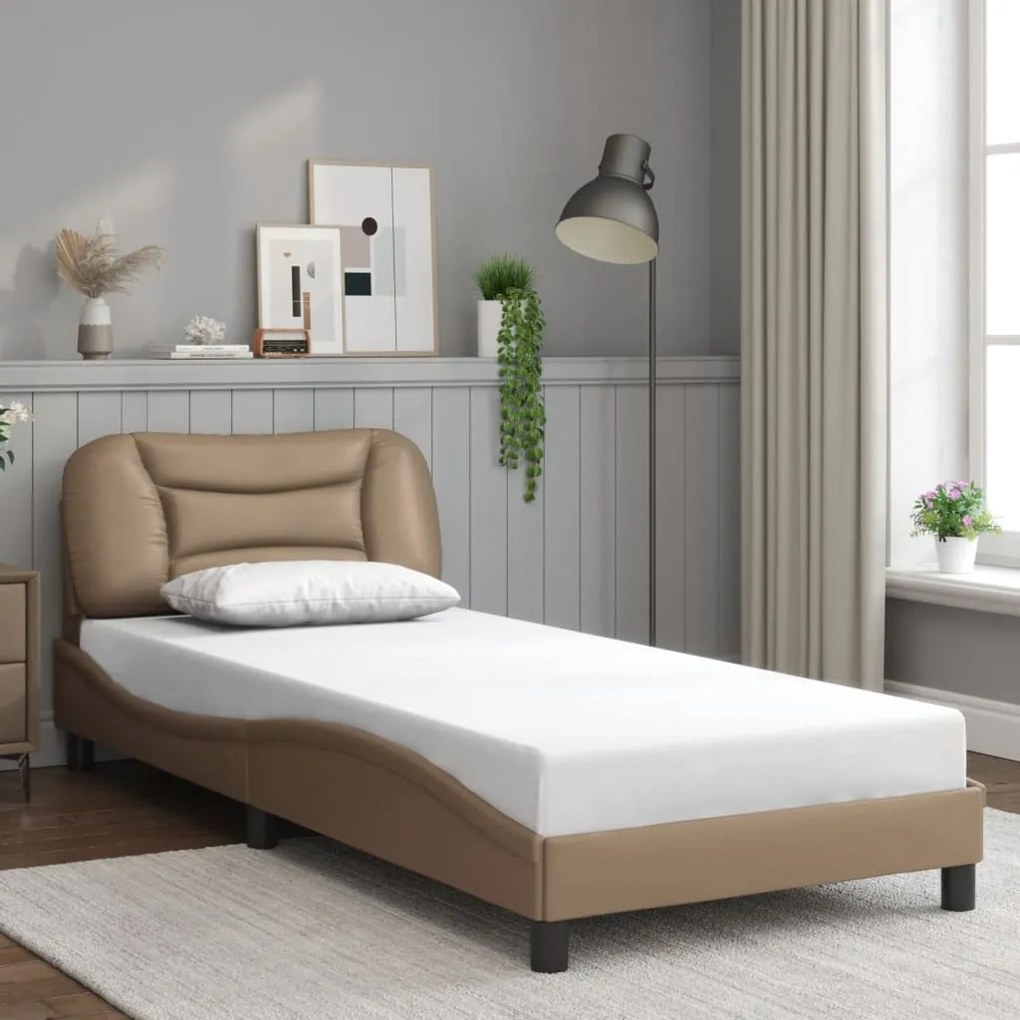 Giroletto Con Testiera Cappuccino 90x200 Cm İn Similpelle /