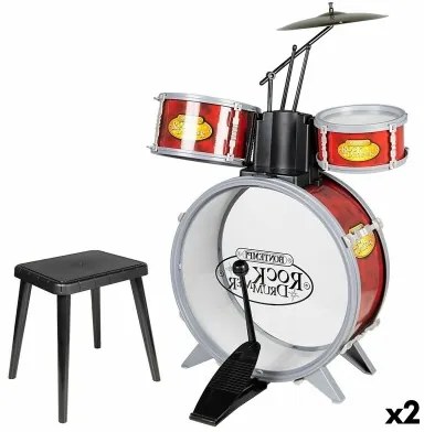 Batteria Musicale Bontempi Rosso Plastica 50 x 68 x 50 cm (7 Pezzi) (2 Unità)