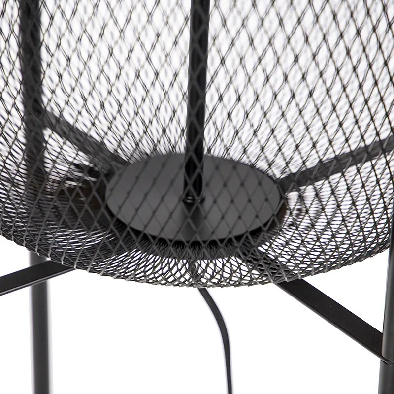 Lampada da terra moderna nera - Bliss Mesh