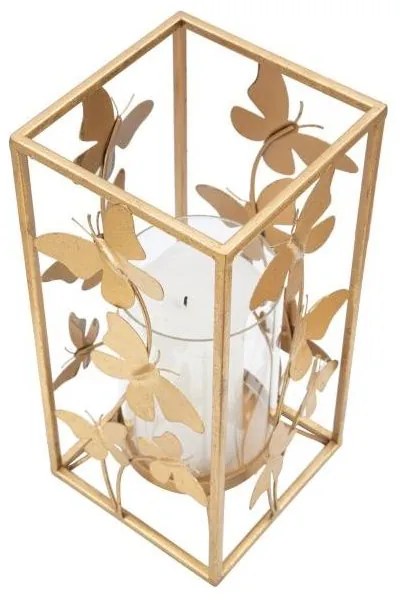 Porta Candele Glam Butterfly Cm 14X14X29   Glam- Mauro Ferretti