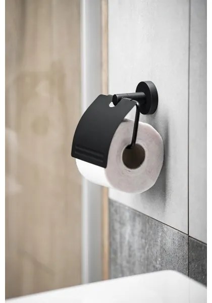 Aqualine - Porta carta igienica con protezione SAMBA nero