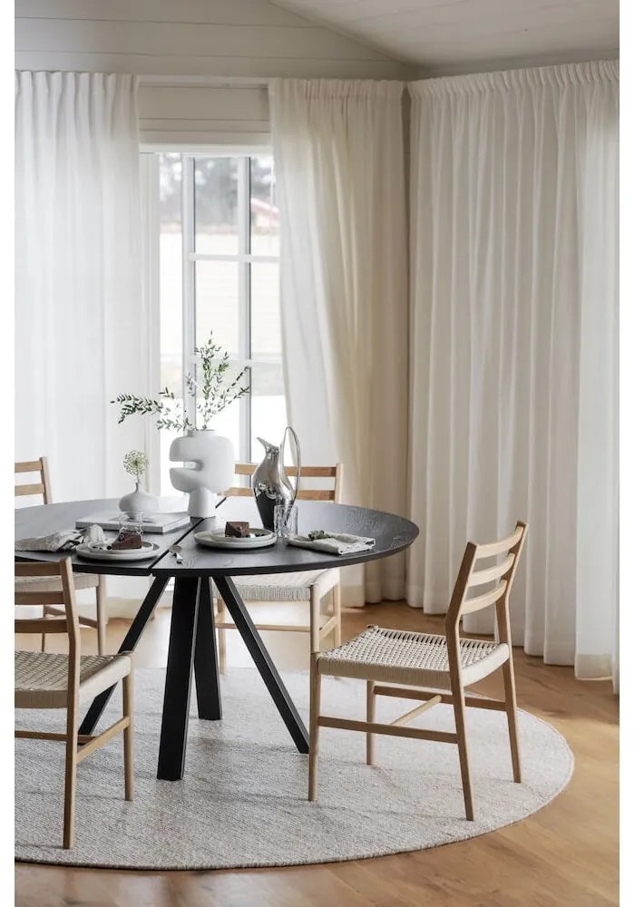 Tavolo da pranzo rotondo con piano in rovere 150x150 cm Carradale - Rowico