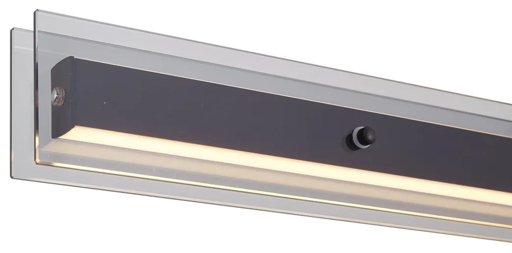 Lampada a sospensione moderna nera con vetro fumé - Catch