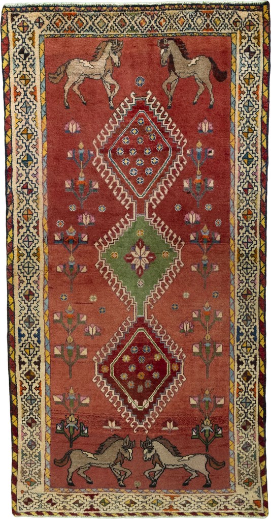 Gabbeh Tappeto persiano 200 x 100 Rosso (Iran) Annodato A Mano