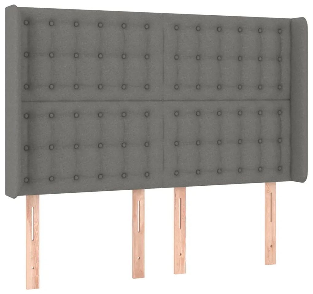 Testiera a led grigioscuro 147x16x118/128cm intessuto