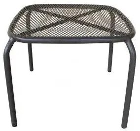 Tavolino Midway: Tavolino da giardino in acciaio bianco, grigio o taupe - 43,5 cm x 41 cm x 41 cm, Taupe