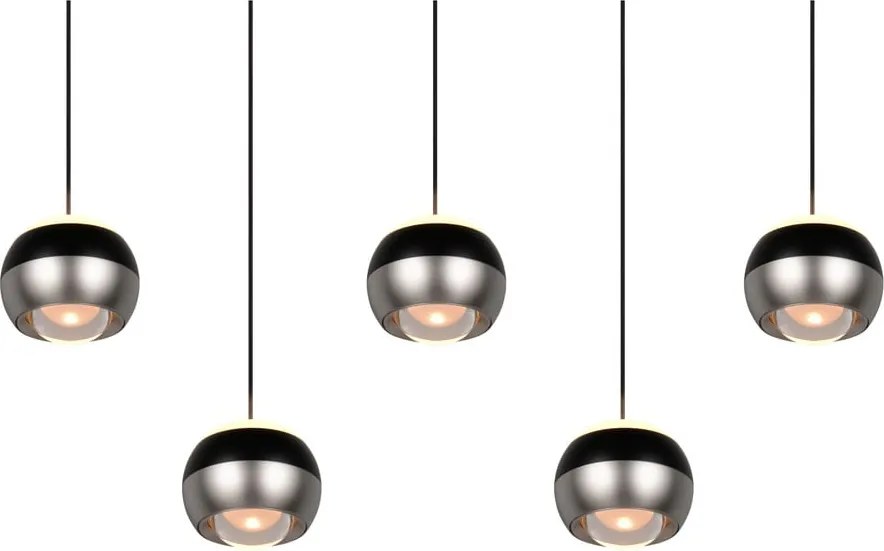 Lampadario LED nero e argentato Orbit – Trio Select