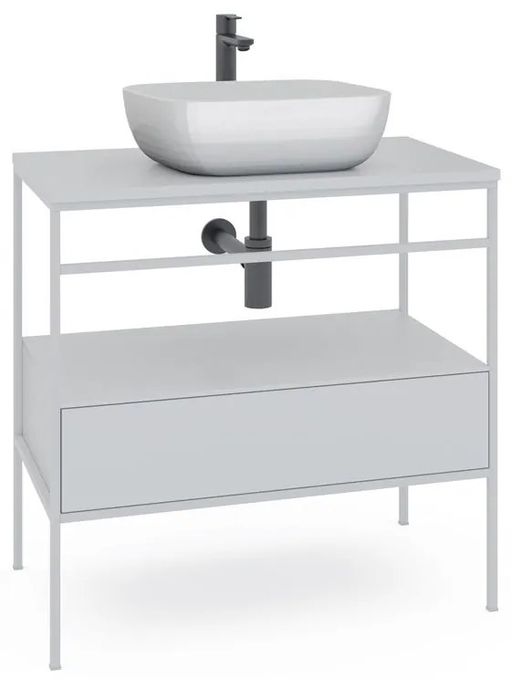 Mobile sottolavabo e lavabo Outline per vasca centrale bianco L 80 x H 92 x P 45.5 cm
