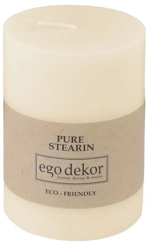 Candela Friendly bianca e crema, durata di combustione 37 h Eco - Eco candles by Ego dekor