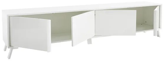 Mobile TV design finitura bianco lucido L205 cm NEMA