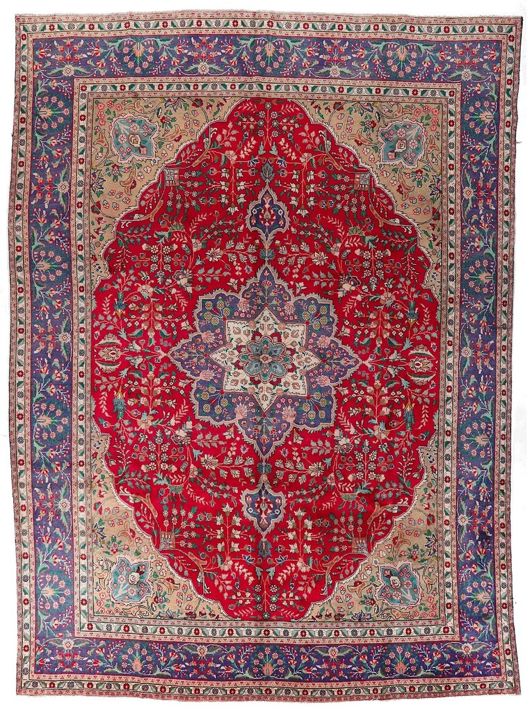 Tabriz Tappeto persiano 410 x 300 Rosso (Iran) Annodato A Mano