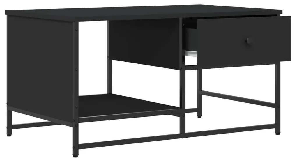 Tavolino da salotto nero 85,5x51x45 cm in legno multistrato