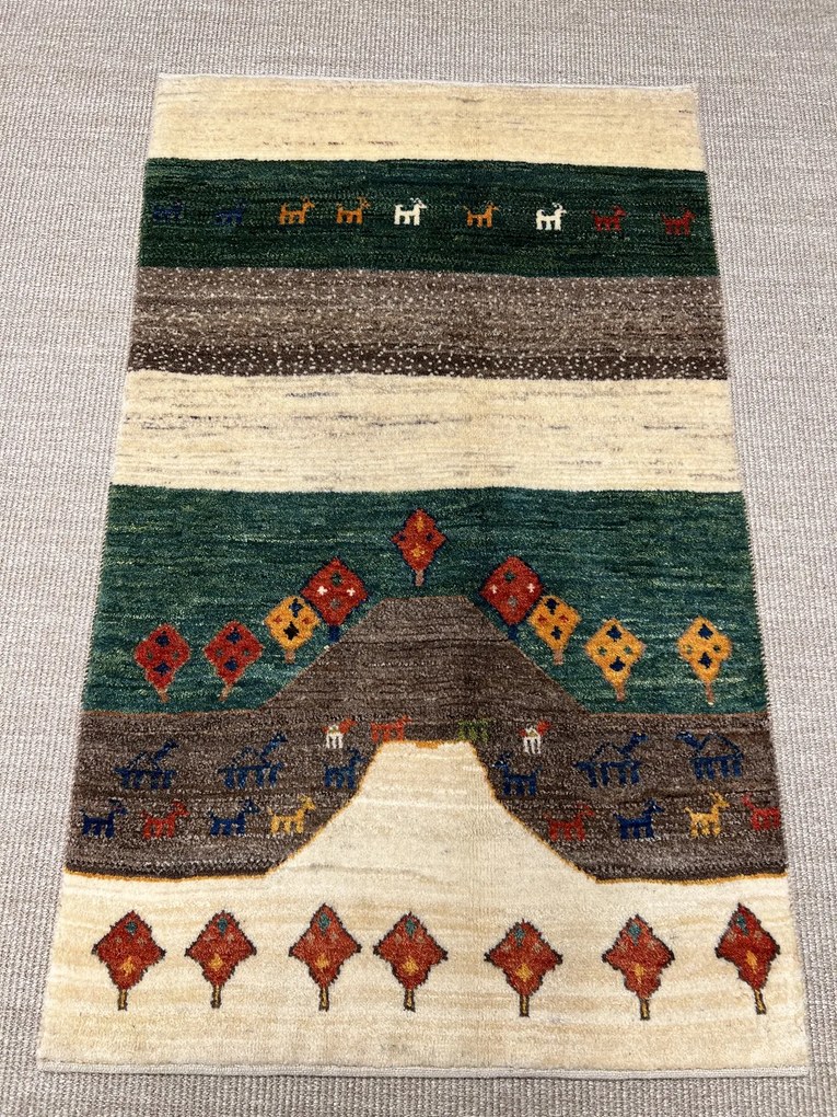 Gabbeh Tappeto persiano 80x130 Beige (Iran) Annodato A Mano