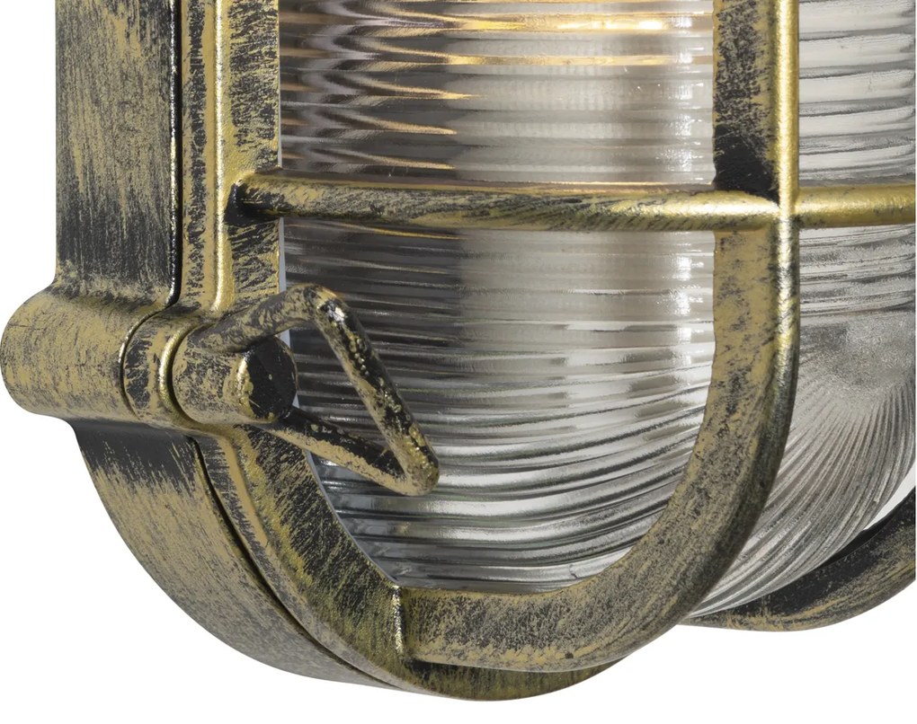 Lampada da parete e da soffitto per esterni oro antico ovale IP44 - Noutica