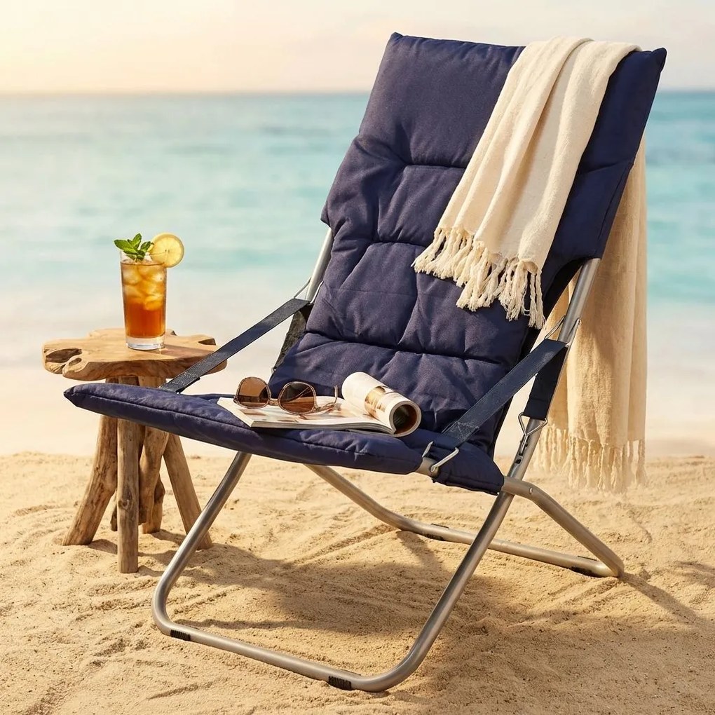 sdraio mare prendisole pieghevole cm 65 x 80 x 38/96 h